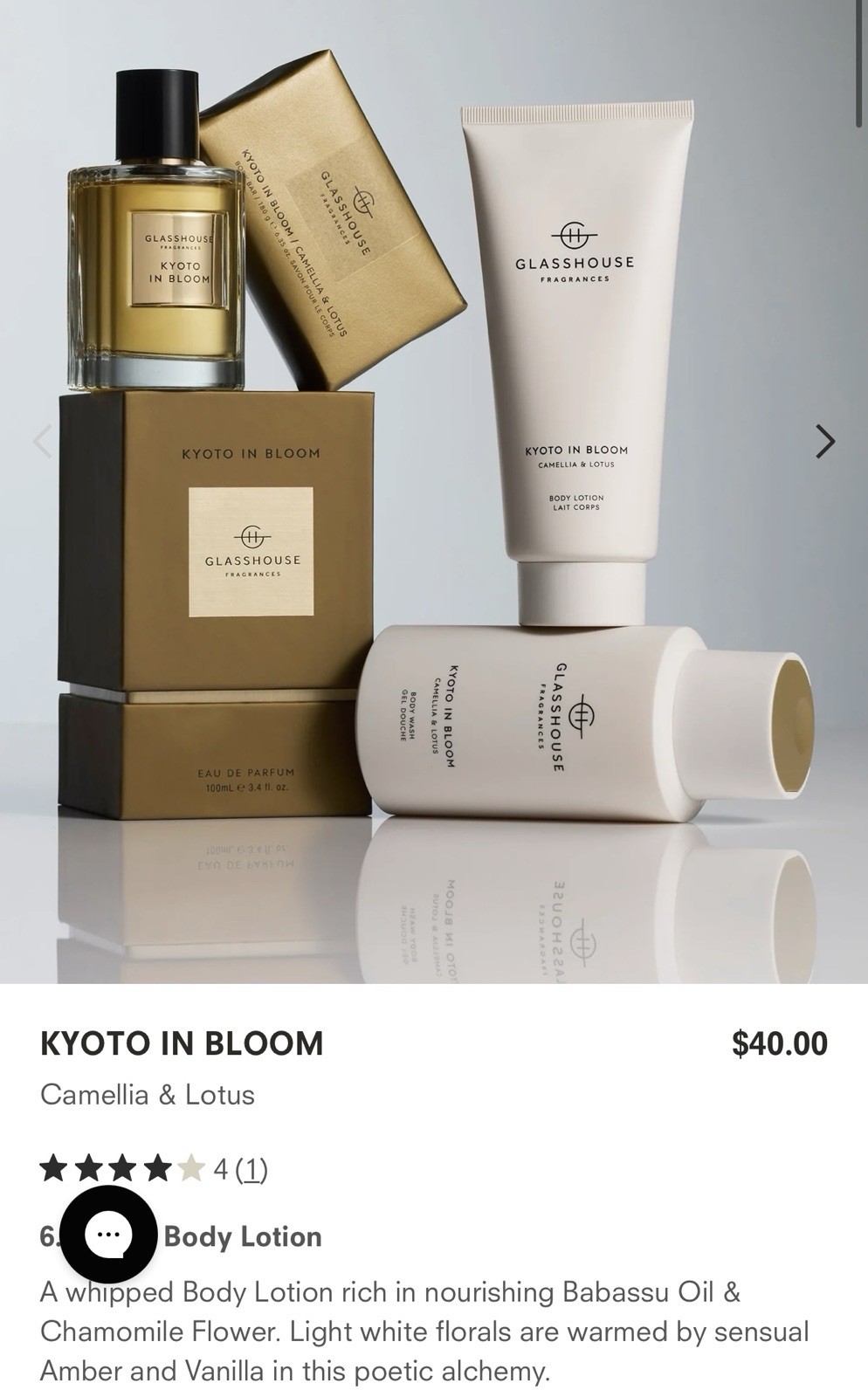 Glasshouse Fragrances Kyoto In Bloom Body Lotion 200 Ml Brand New Retails $40