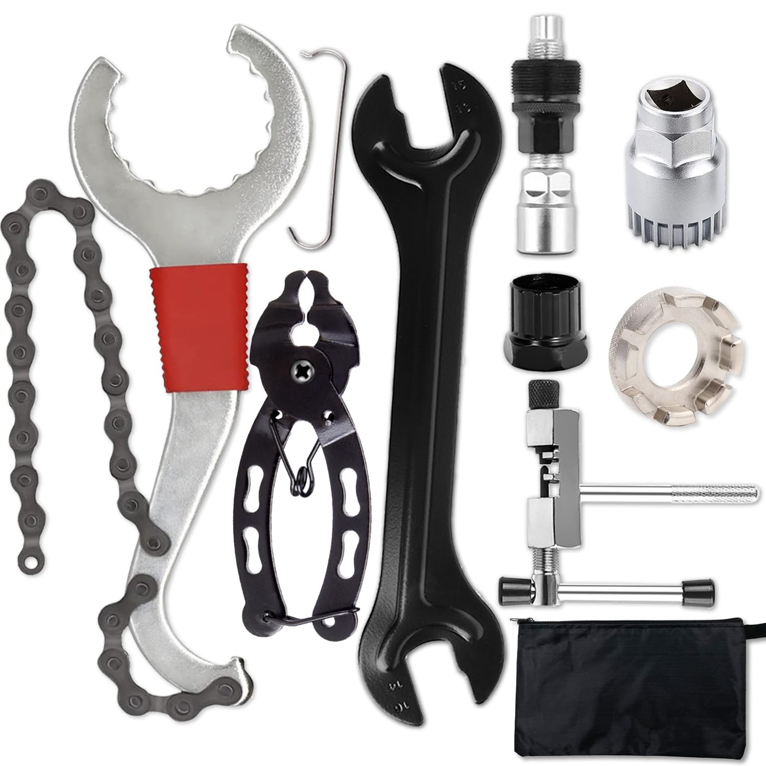 Bike Tool Kit,8 Professional Bicycle Repair Tools for Mountain Bike with 3-in...