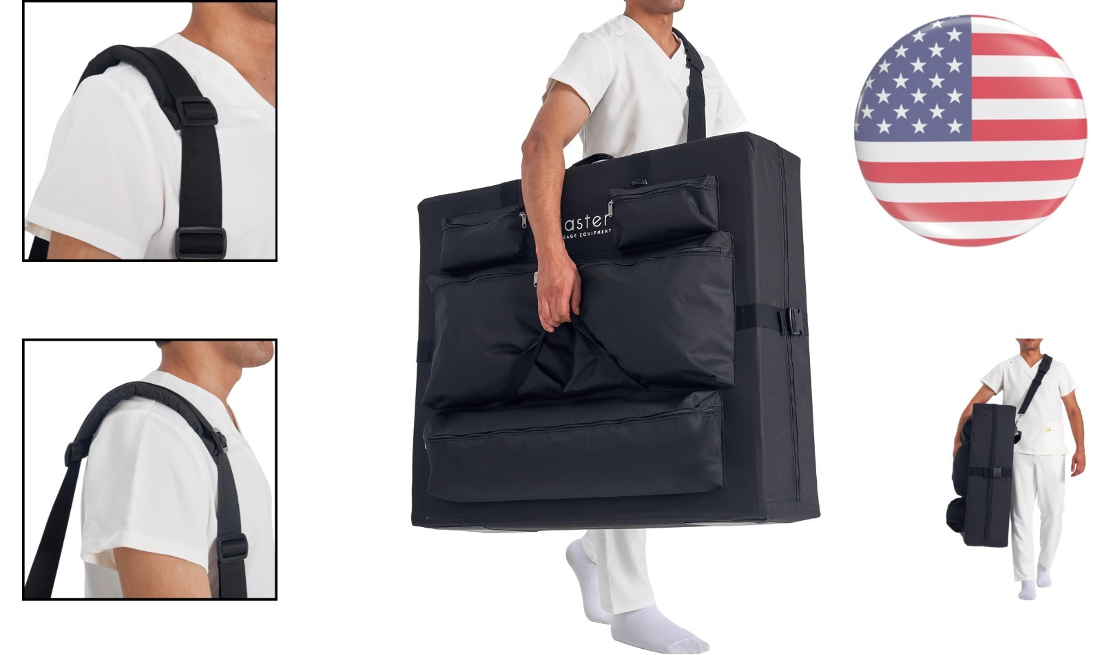 Durable Massage Table Carry Case for 25-32 In Tables with 5 Storage Pockets
