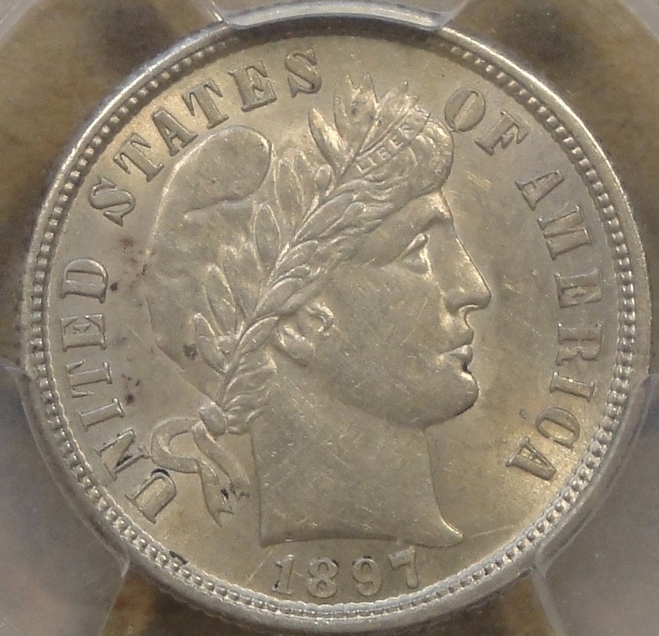 1897-S Barber Dime 10c PCGS Certified AU58