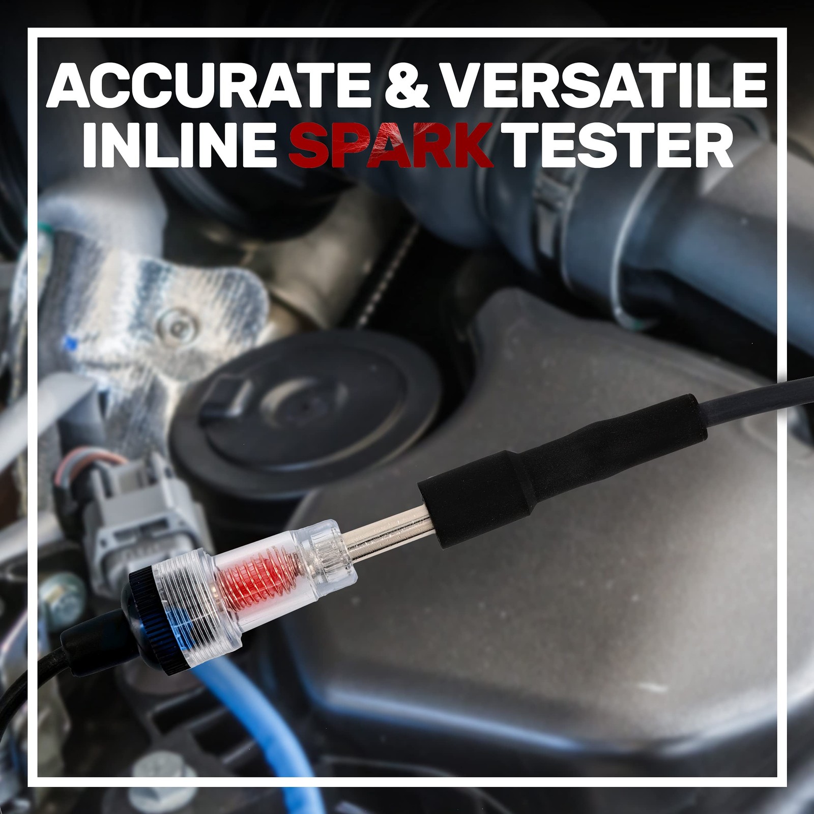 Ram-Pro Inline Spark Tester, Plug Engine Ignition 6-12 Volt 1 Pack, Black