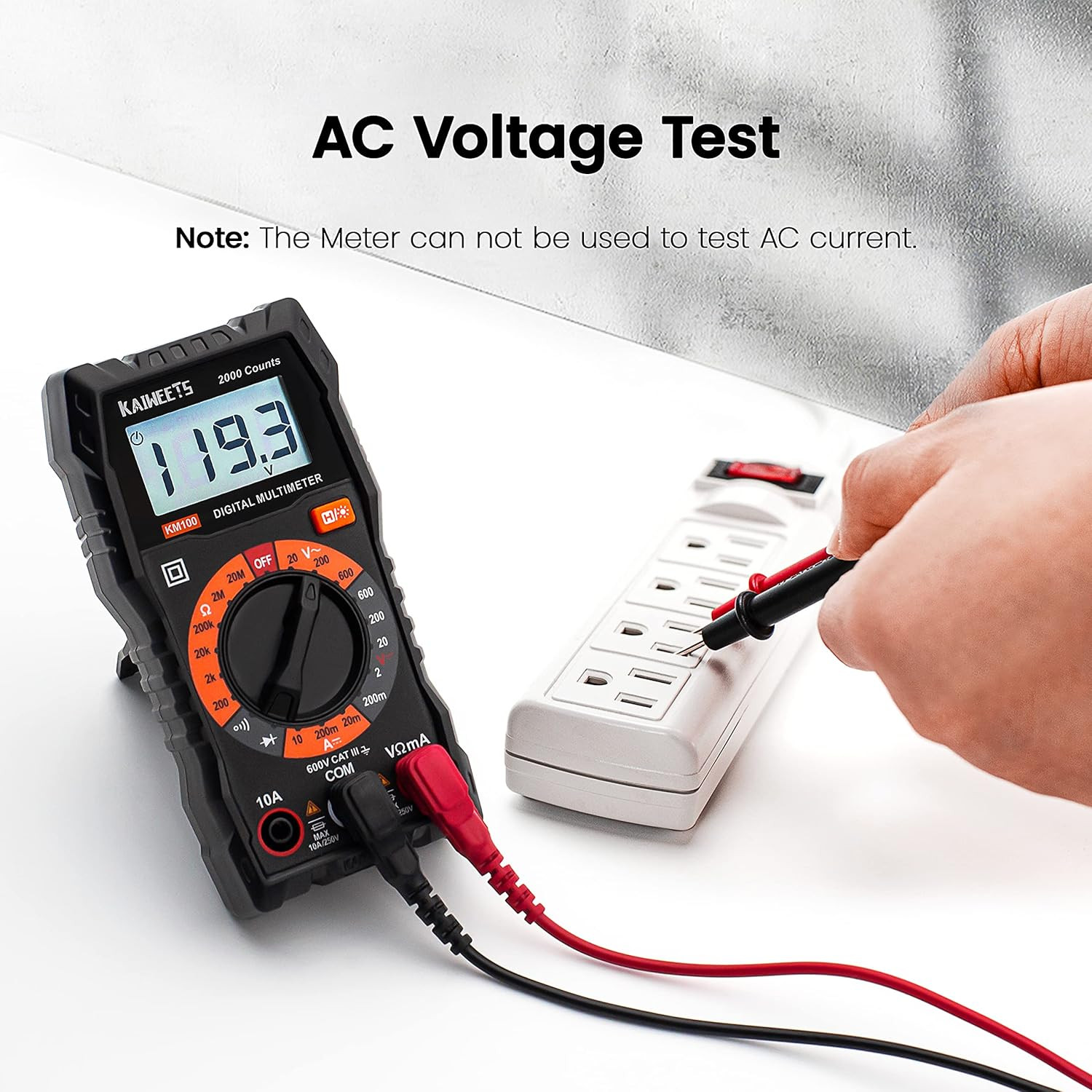 KAIWEETS Digital Multimeter with Case, DC AC Voltmeter, Ohm Volt Amp Test Meter