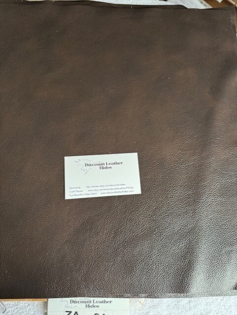 Derbyshire Brown Leather Remnant 15" by 15" ZZA31
