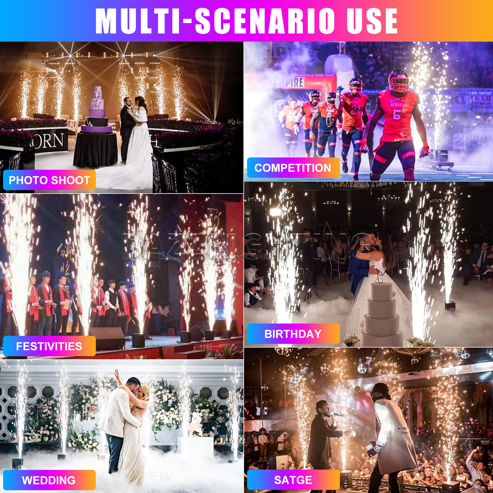 850W Cold Spark Firework Machine DMX Remote Control Wedding Event Stage Effect