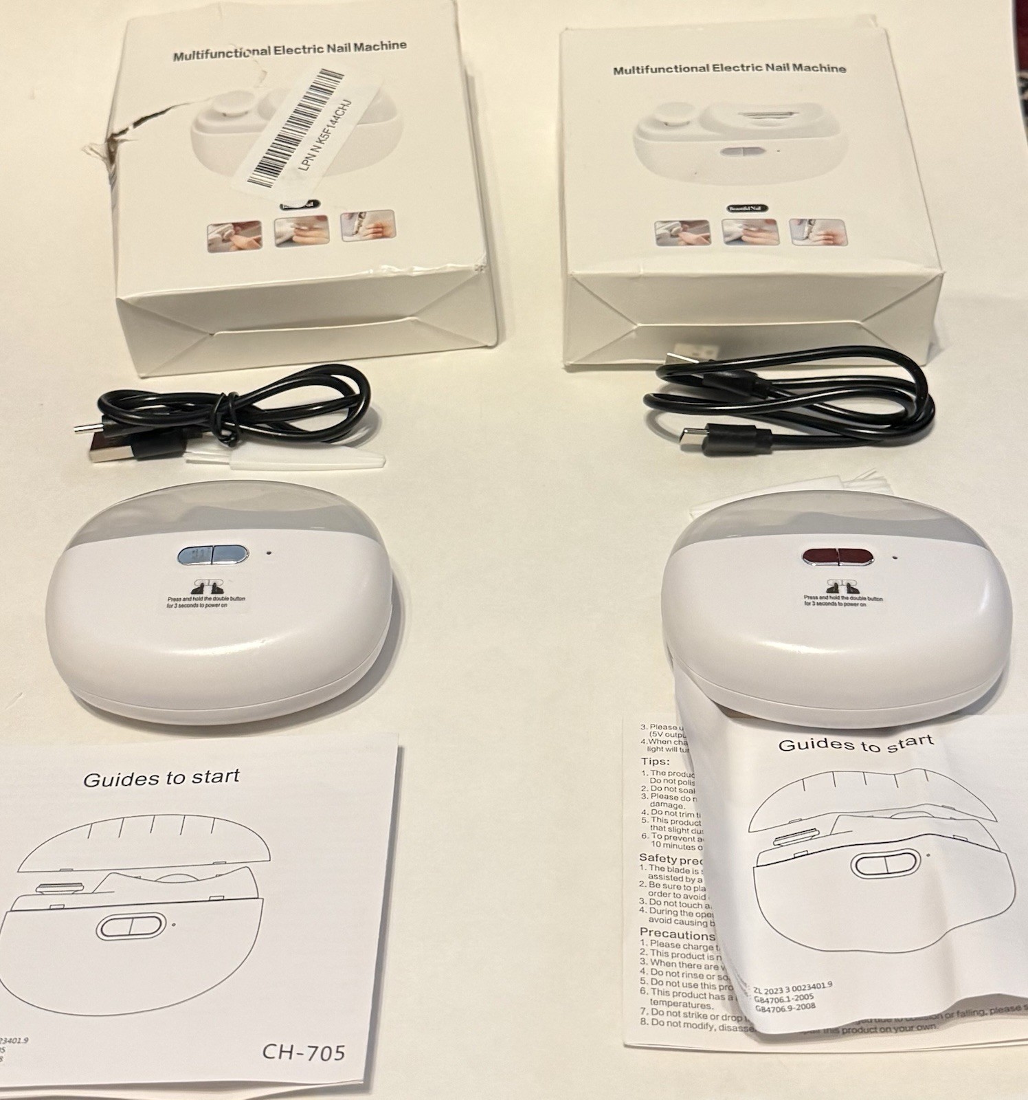 Lot Of 2 Multifunctional Nail Machines -Trim And Polish -NEW Open Box! US Seller