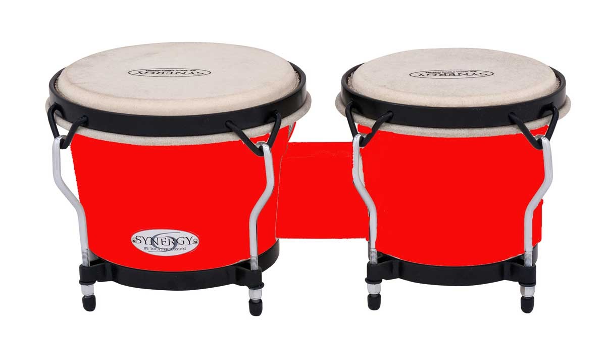 TOCA SYNERGY SYNTHETIC BONGO DRUMS PERCUSSION - RED