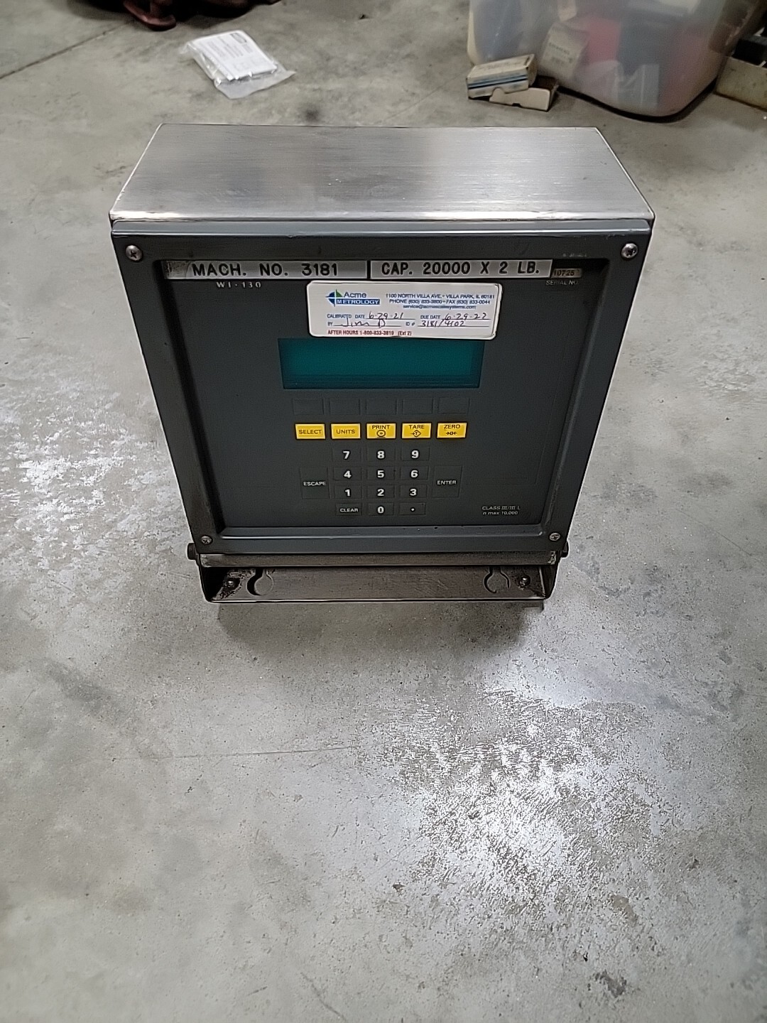 Weigh-Tronix  Scale Weight Display Model WI-130 20,000 Pound