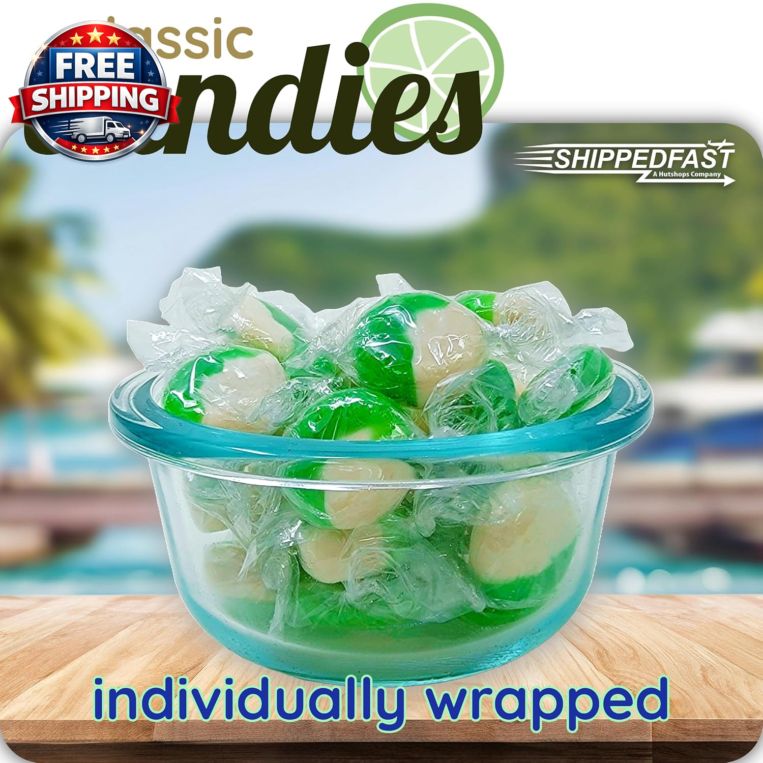 Key Lime Candies, Individually Wrapped Hard Candy, 2 Pound Bag