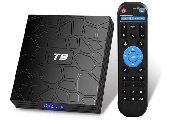 Android 9.0 TV Box, T9 TV Box 4GB DDR3 RAM 64GB ROM RK3318 Quad-Core