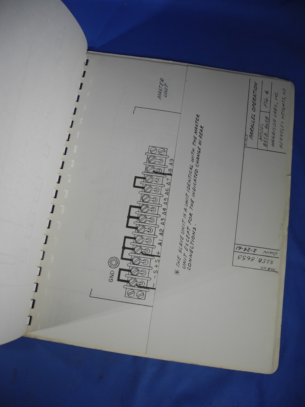 Original HLAB REGULATED POWER SUPPLY MODEL 855B INSTRUCTION AND OPERATING MANUAL