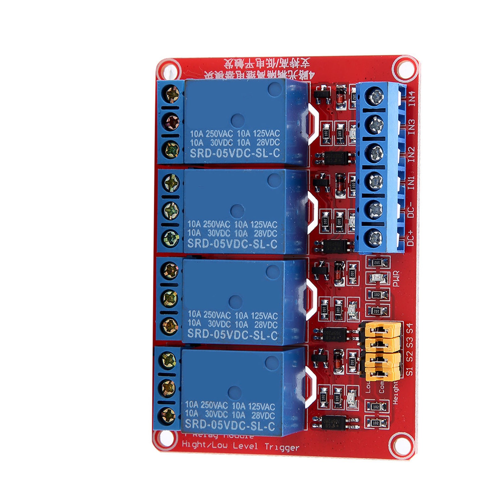 4 Channel Optocoupler Relay Module Board Stable Performance For Projects