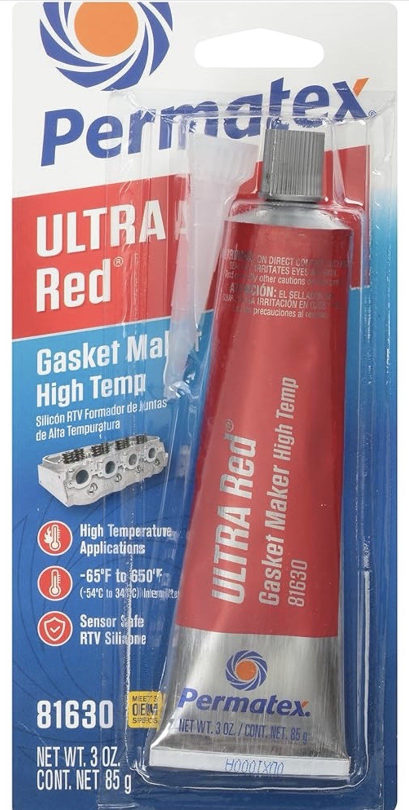 Permatex 81630 Ultra Red High Temperature Gasket Maker 3 oz