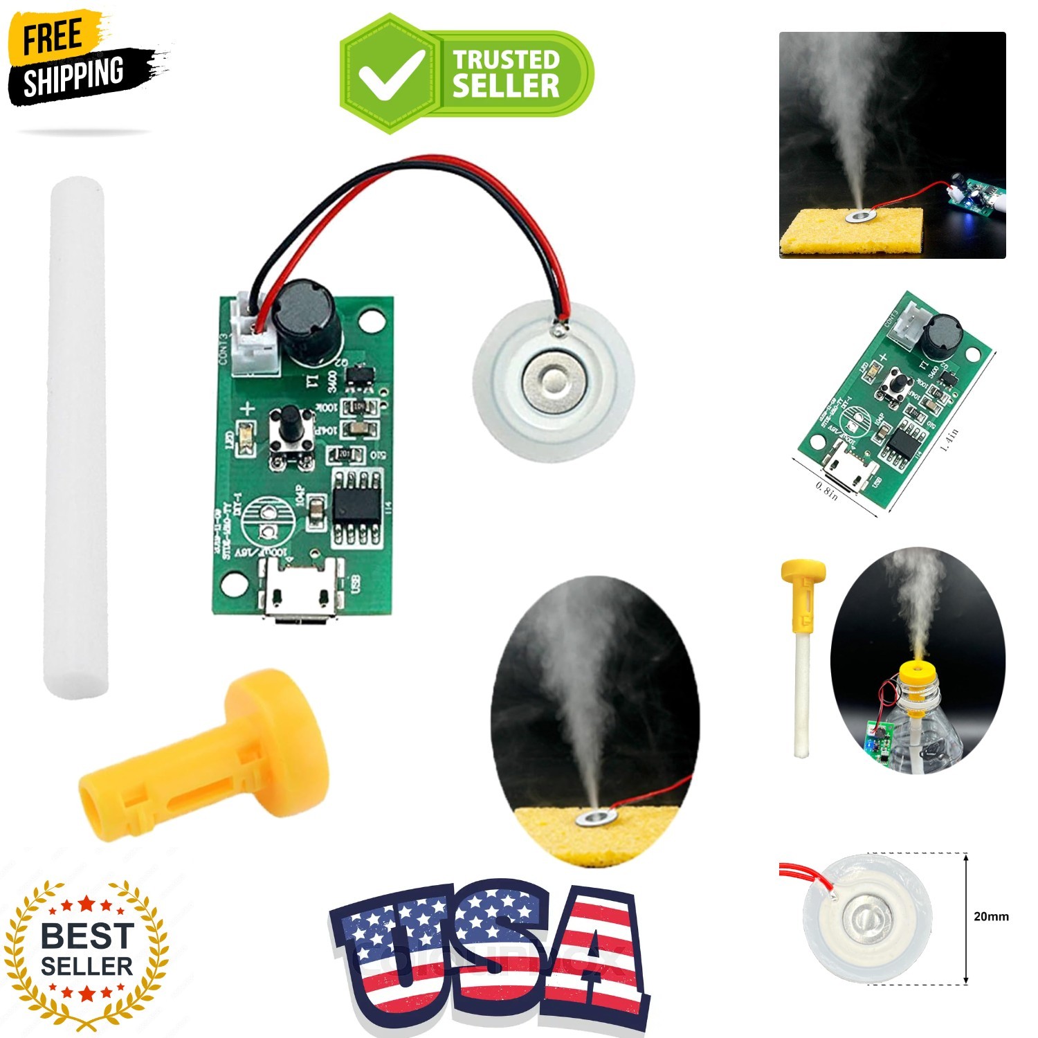 Atomization Disc, 5V Module USB Humidifier Atomization Plate Circuit Board At...