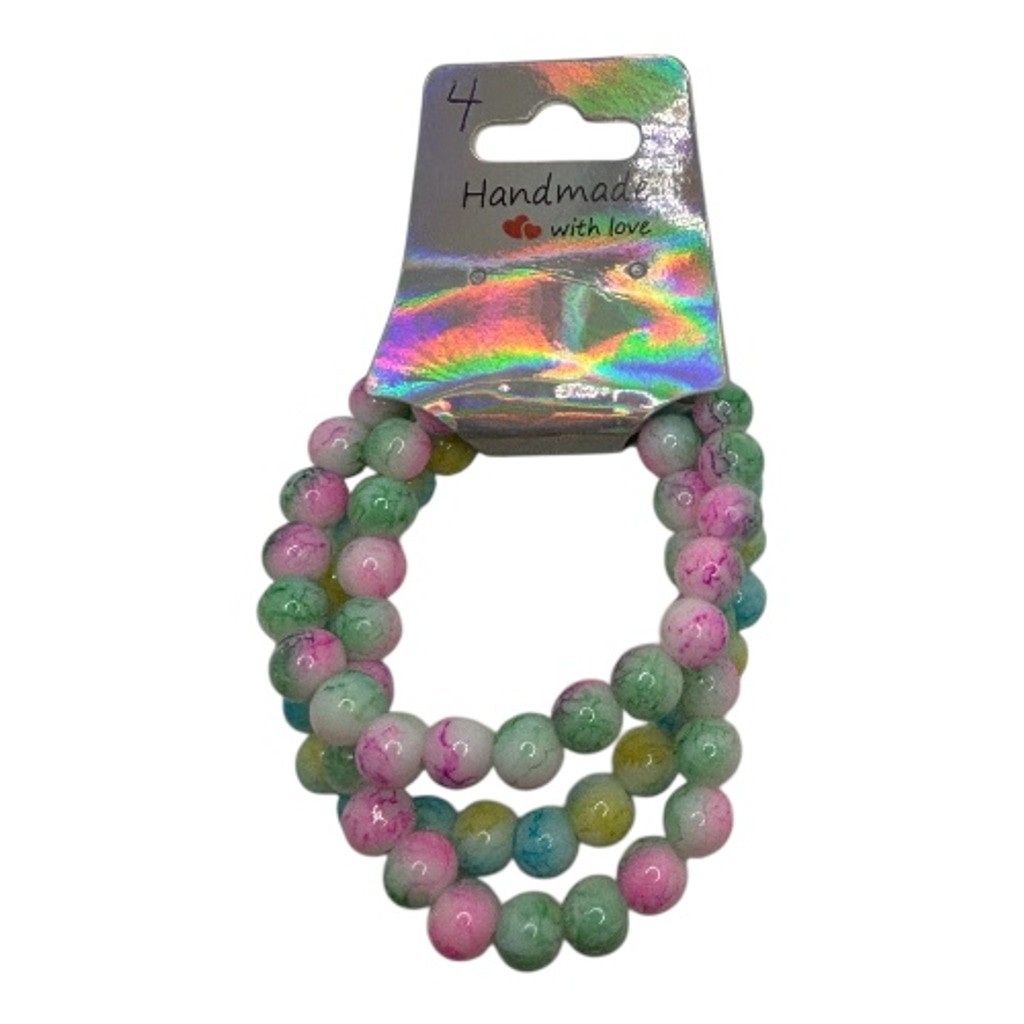 Beaded Bracelets Pink Green Blue Yellow NWOT