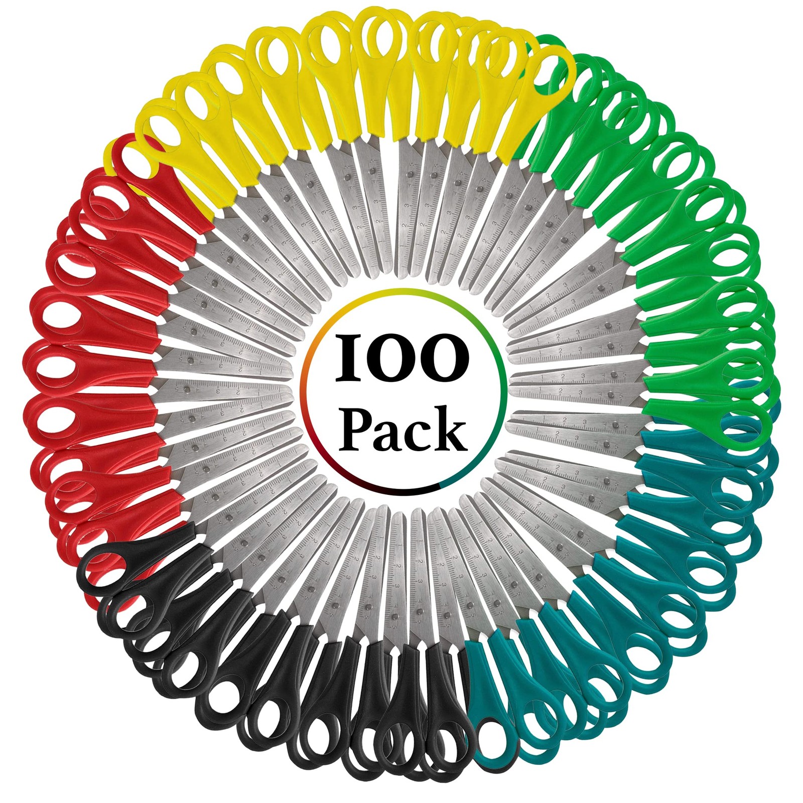 Scissors Bulk 100 Pack of Kids Bulk 5 Inch Blunt Tip Safety Classroom Scissors P