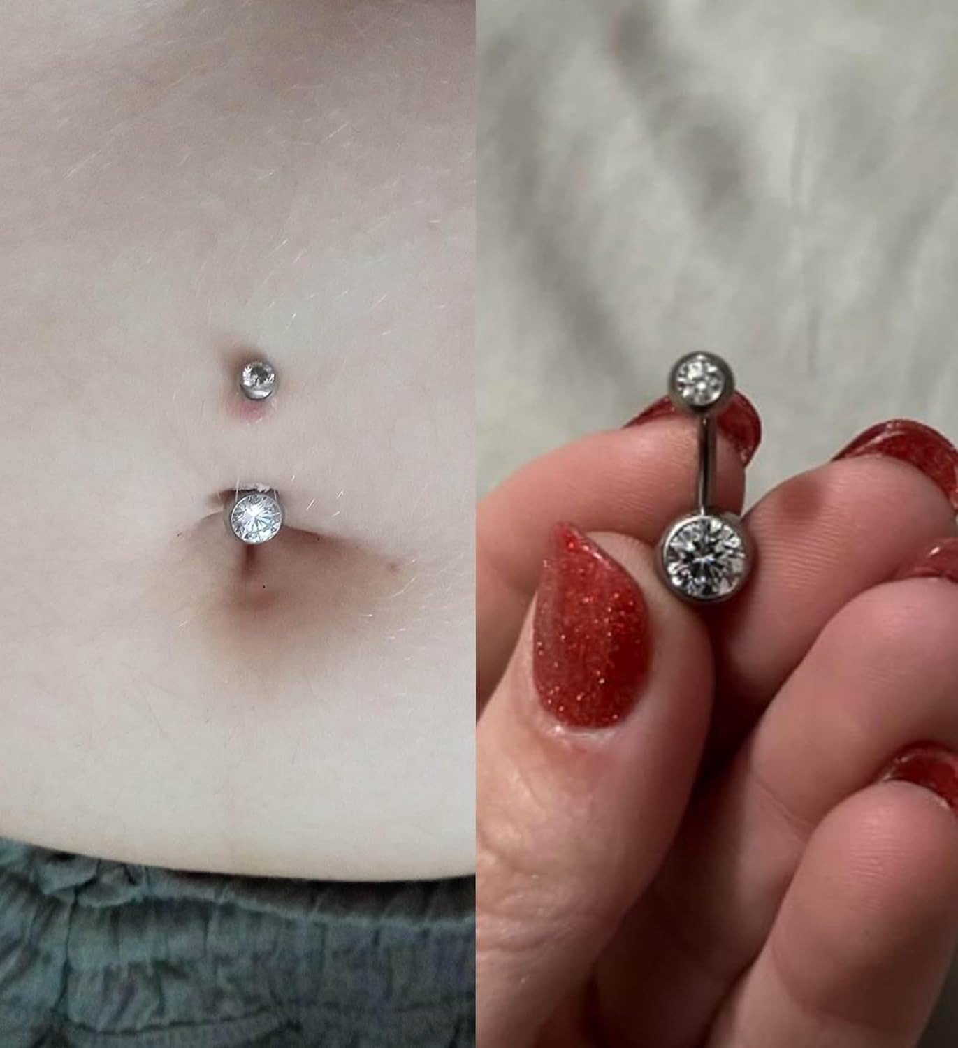 Belly Button Piercing Gun Kit - Silver Navel Piercing Gun