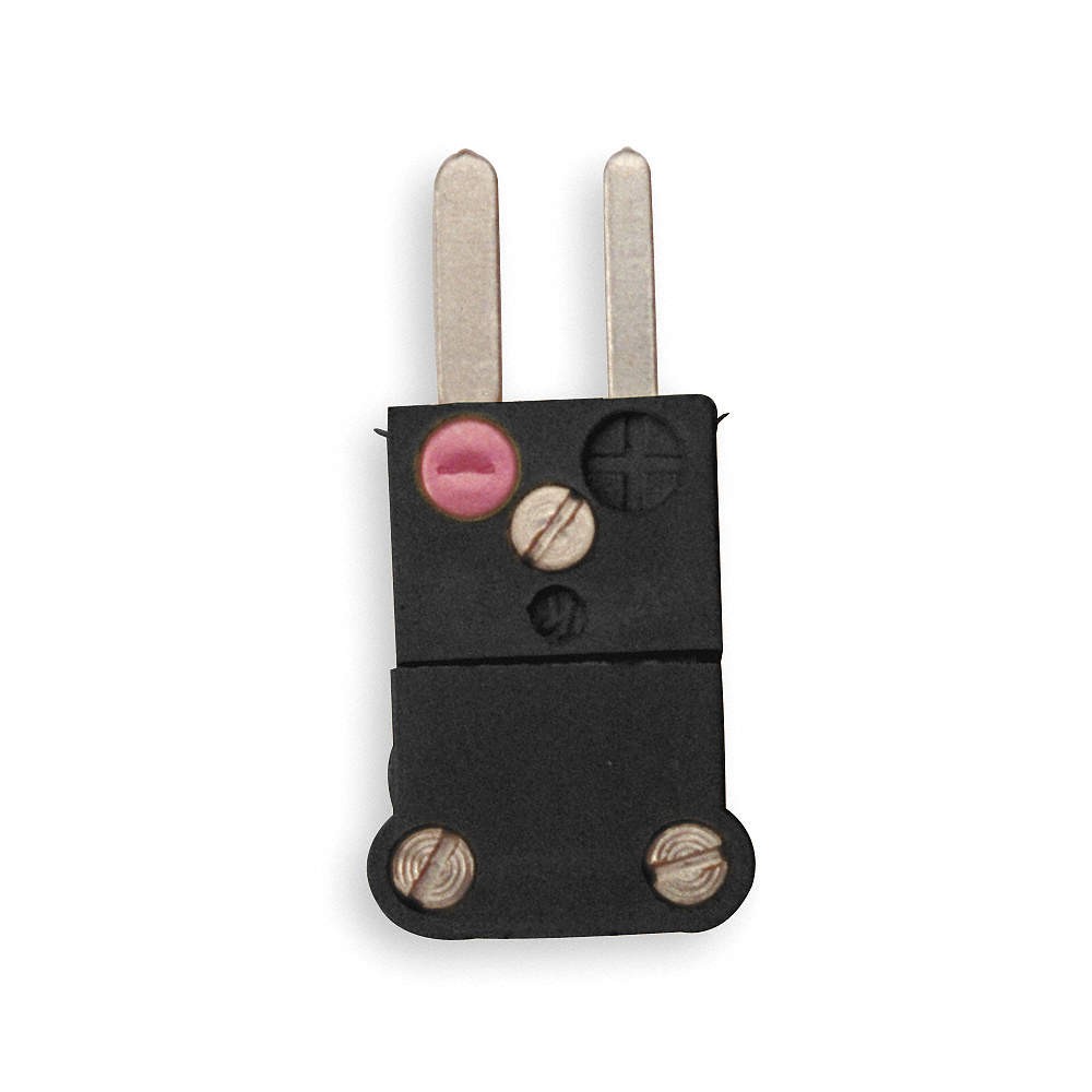 TEMPCO TCAR-1013 Thermocouple Plug,J,Black,(2) Flat Pins 3FXN3
