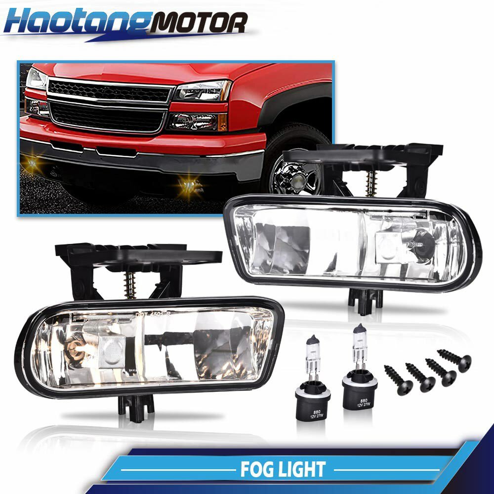 Fit For 99-02 GMC Sierra 00-06 Yukon Clear Lens Bumper Fog Lights Driving Lamps