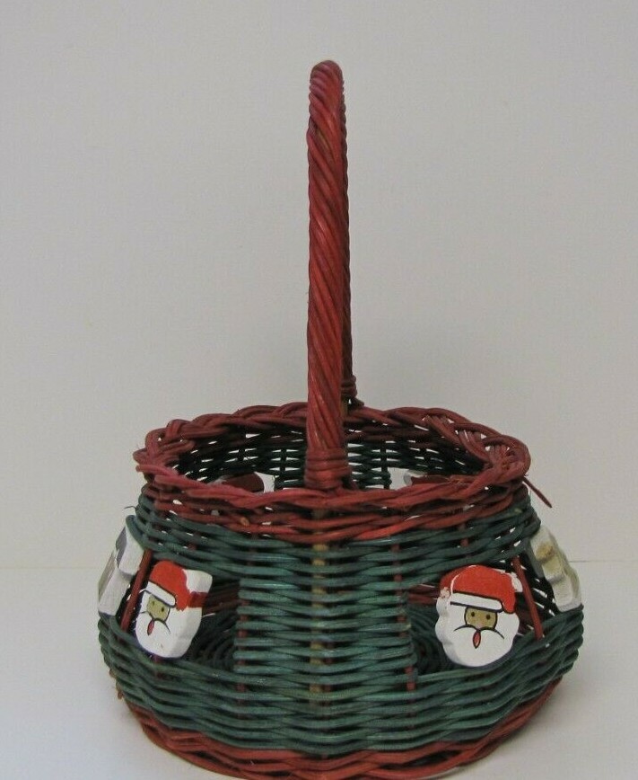 Christmas Baskets Woven Wicker 11" Tall
