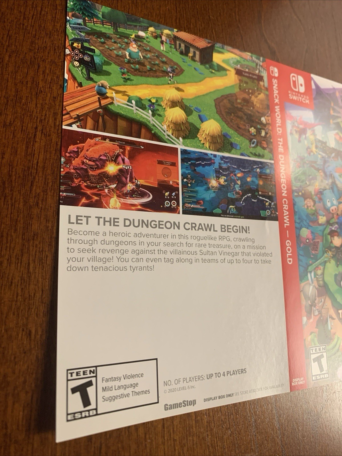 Snack World The Dungeon Crawl Gold - Nintendo Switch - Authentic - Display Only
