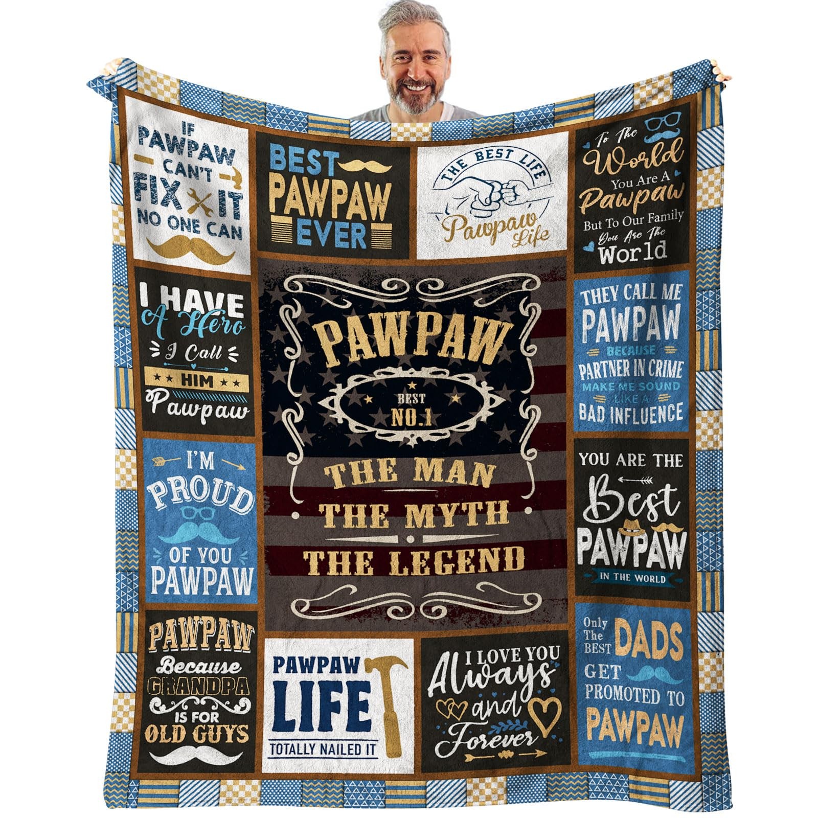 Christmas Pawpaw Gifts Throw Blanket 60 x 50, Birthday Gifts for Pawpaw from ...