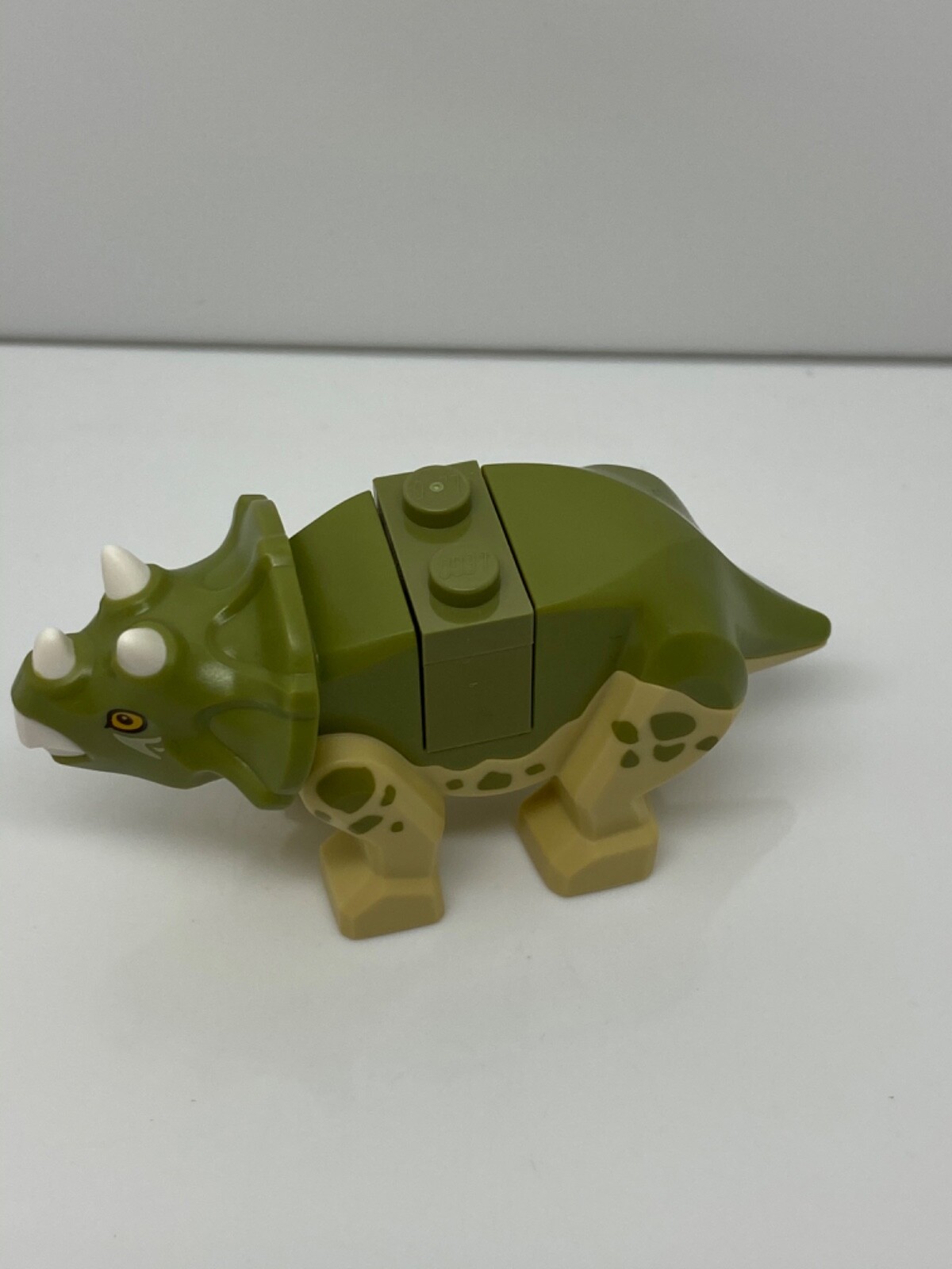Lego Dinosaur, Triceratops Baby with Olive Green Top with White Horns