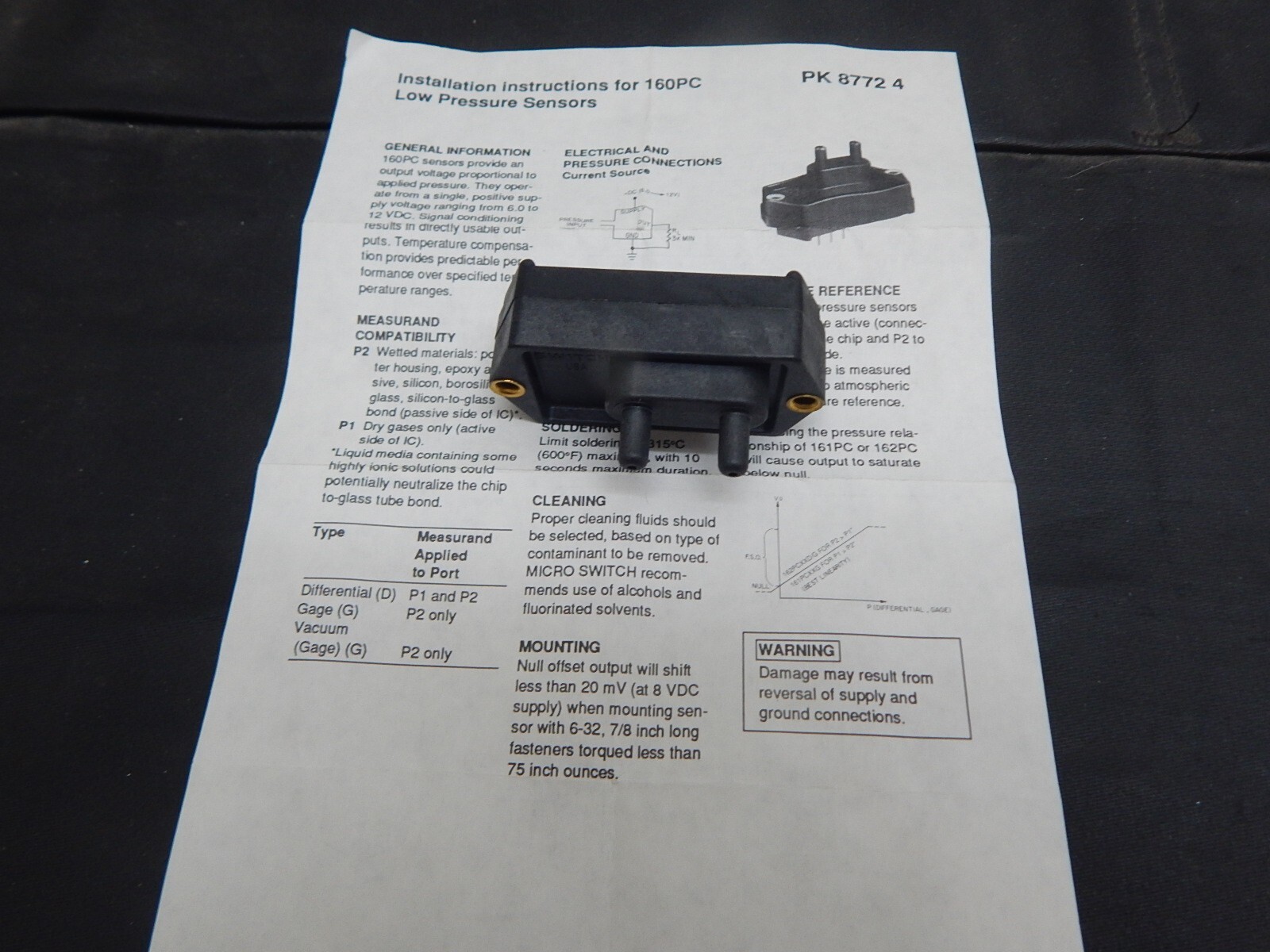 HONEYWELL MICROSWITCH 163PC01D74 PRESSURE SWITCH - USA SELLER FAST SHIPPING