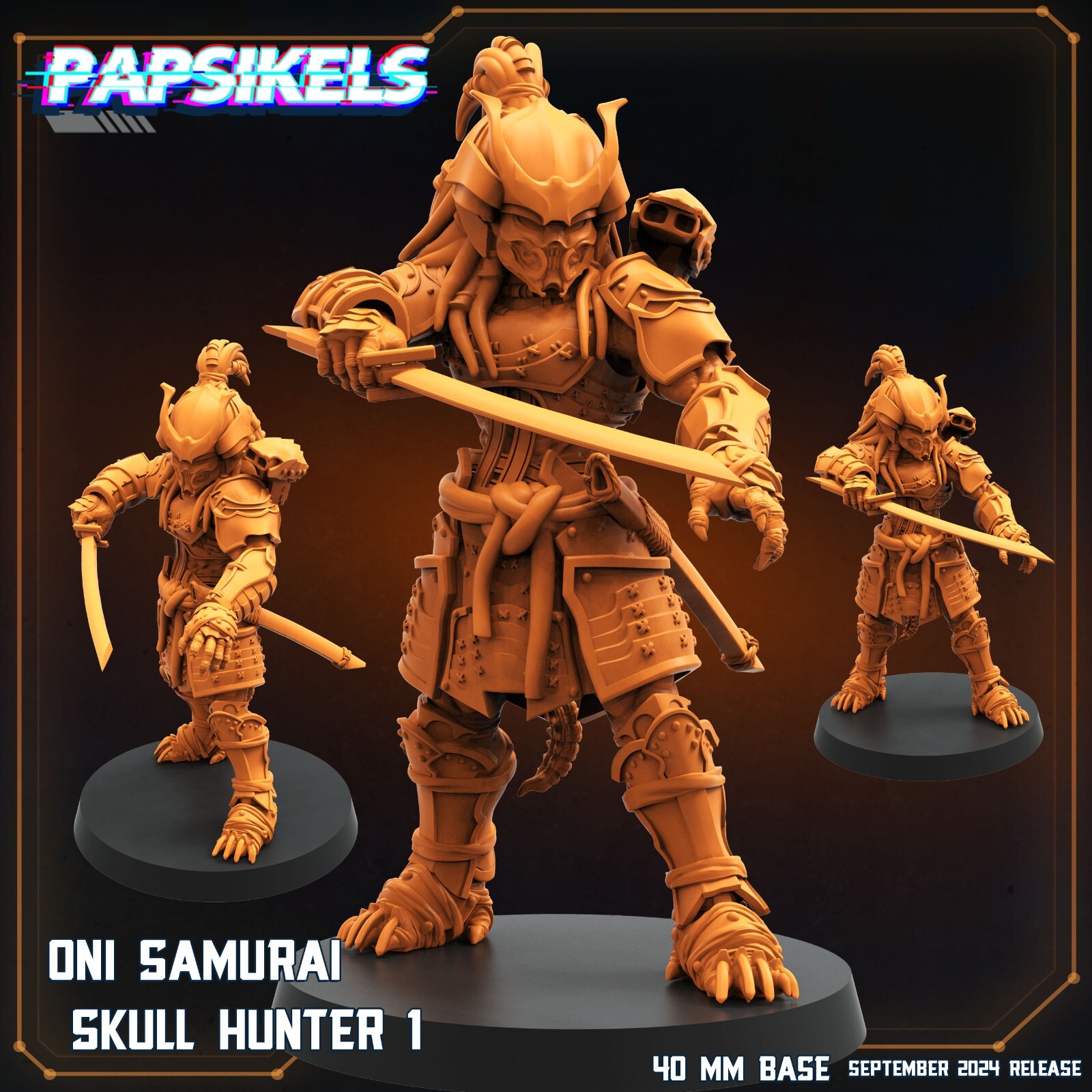 Oni Samurai Skull Hunter 1 Papsikels Miniature AvP, Predator