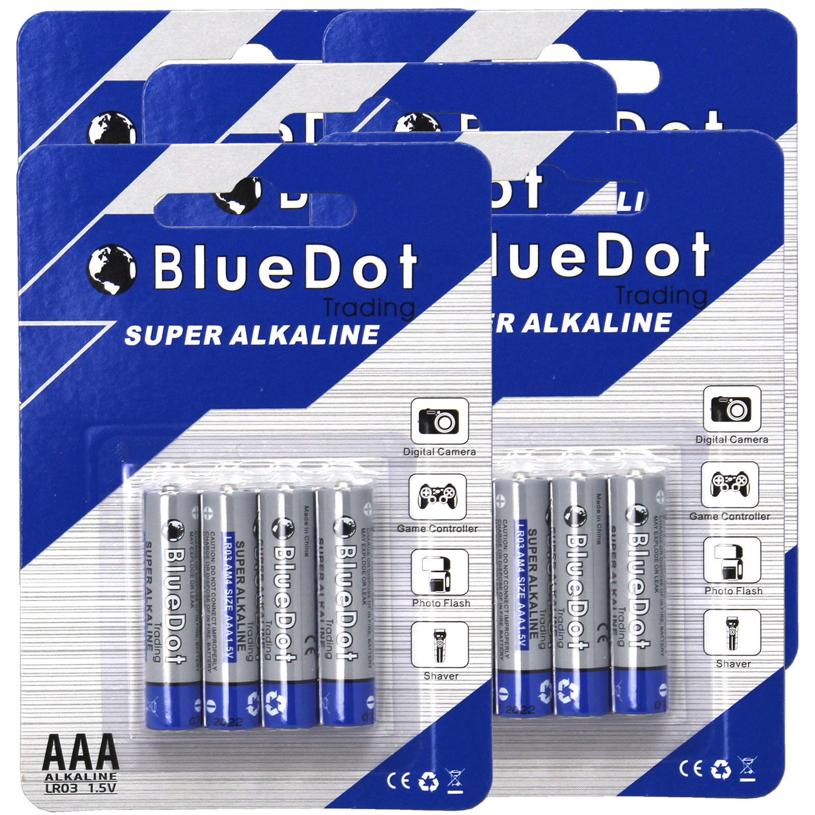 NEW FREE SHIP (96 PACK) AAA TRIPLE A HEAVY DUTY BATTERIES Alkaline 1.5V BlueDot