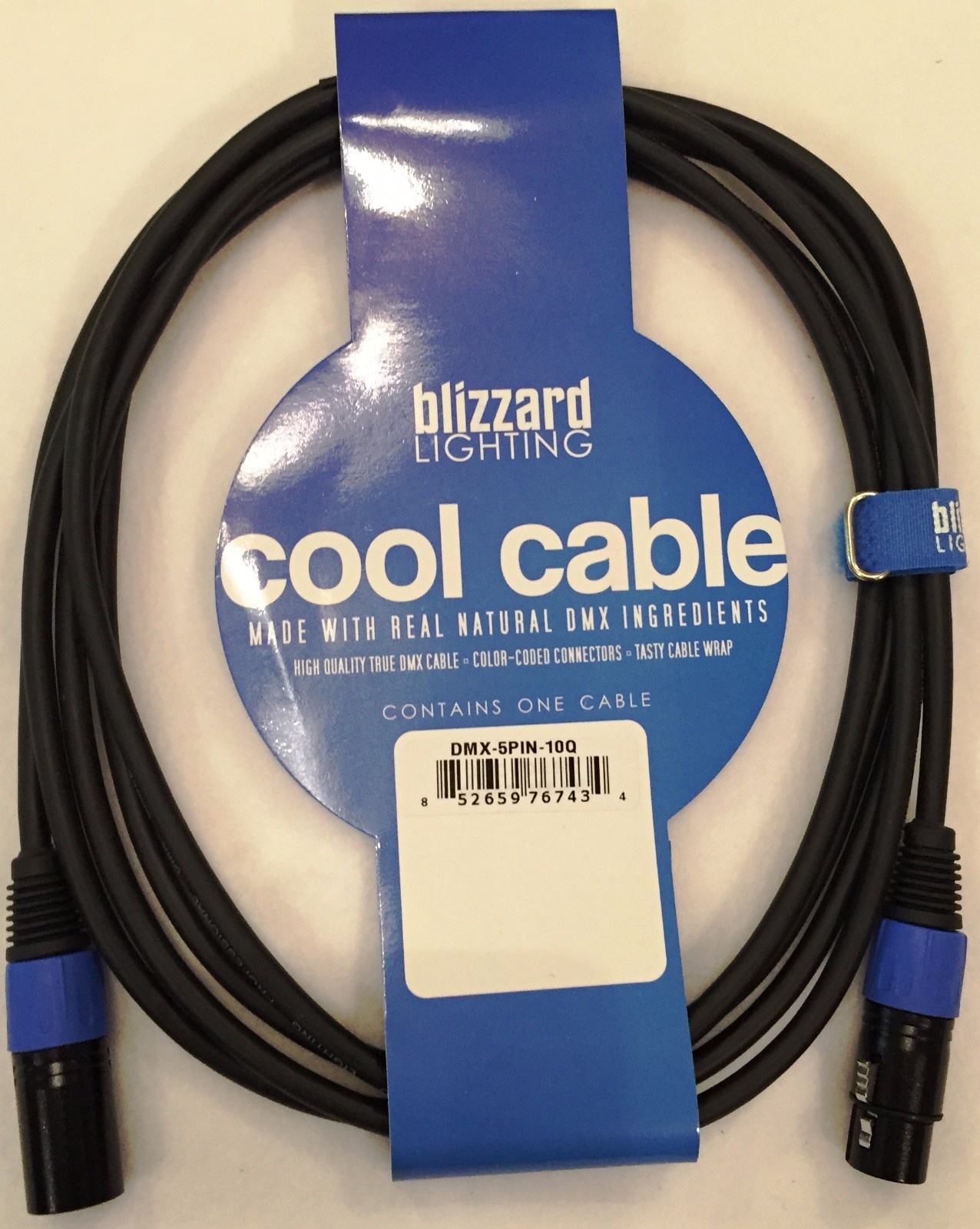 Blizzard DMX-5PIN-10Q "Cool Cable"  10' 5-Pin XLR 22 Gauge DMX cable