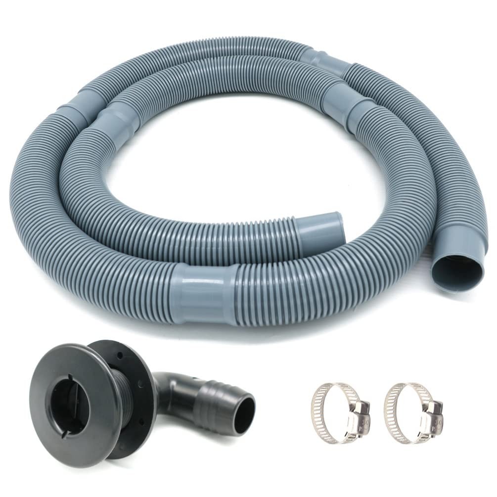 Marine Bilge Pump Hose 1-1/8 Inch Plumbing Kit, 6 feet x inches, Black
