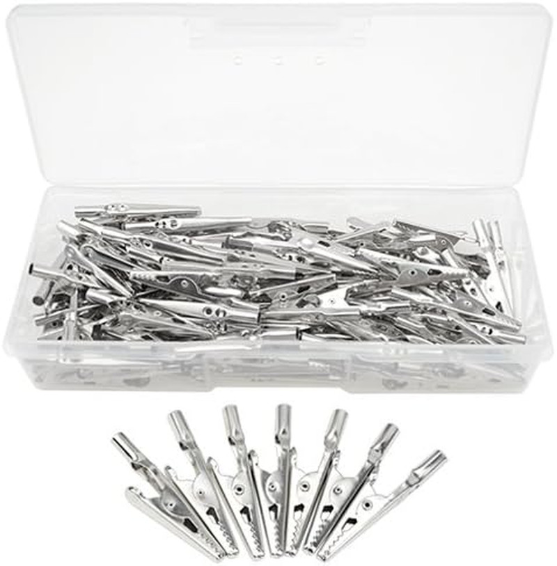 WMYCONGCONG 100 PCS 52Mm Metal Alligator Clips Electrical Test Clamps (100 Pcs N