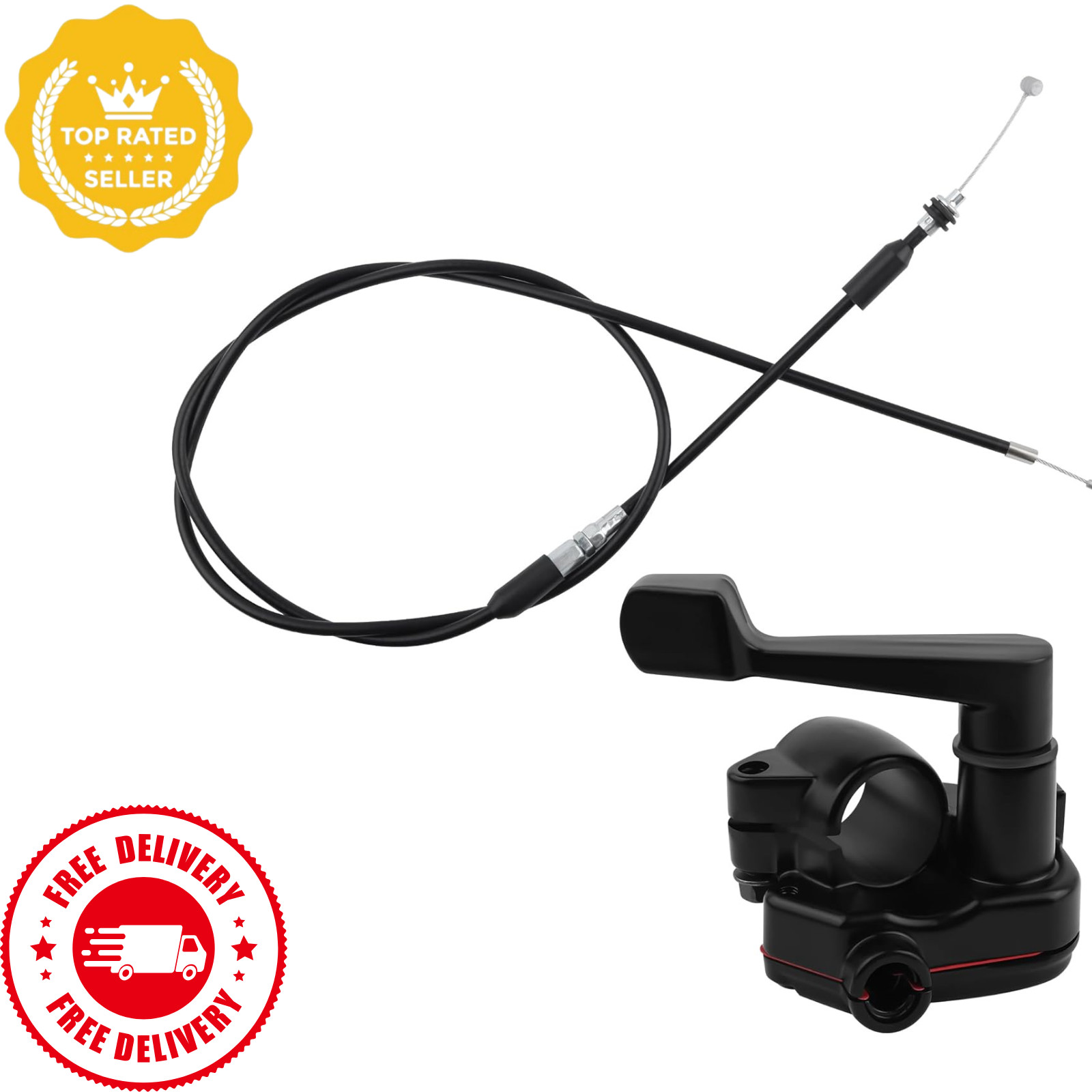 7/8 Inch Thumb Throttle Kit with Cable, Universal ATV Dirt Bike Throttle, 50-250