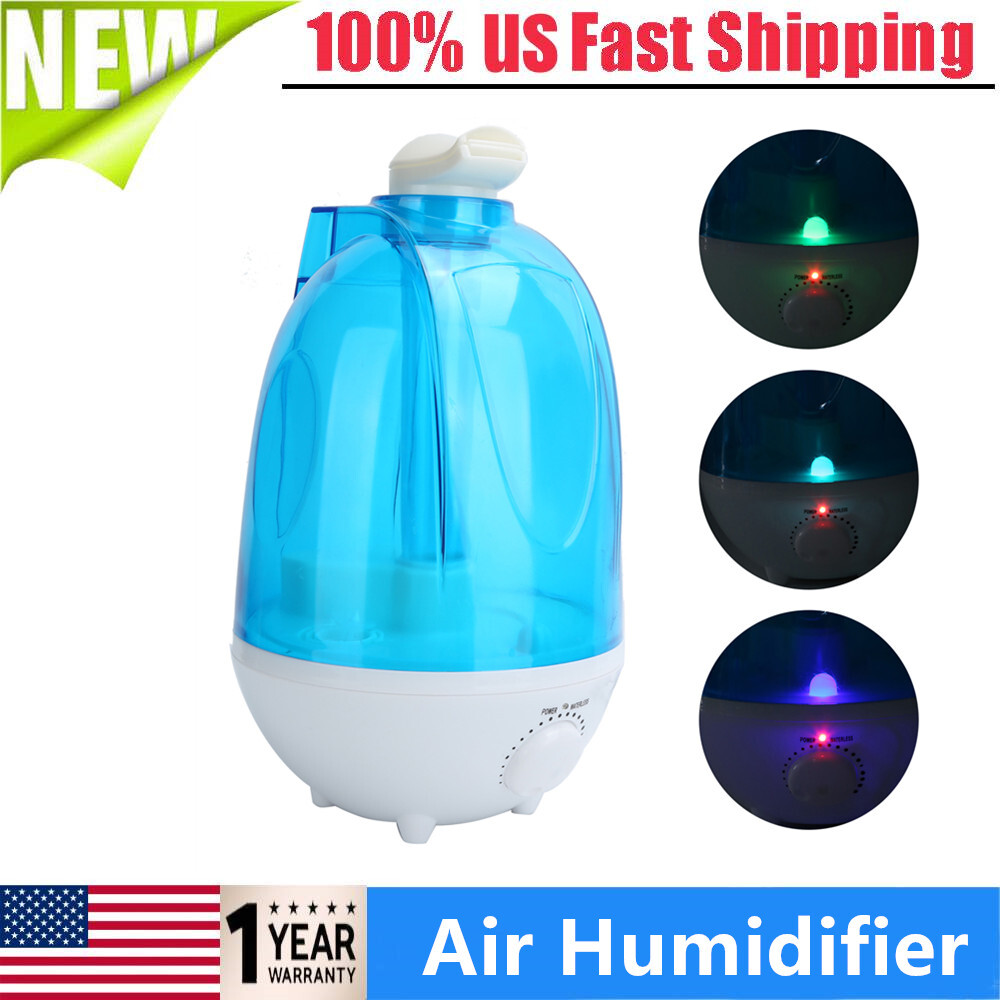 4L Ultrasonic Humidifier Diffuser LED Light Office Room Mist Maker Air Purifier