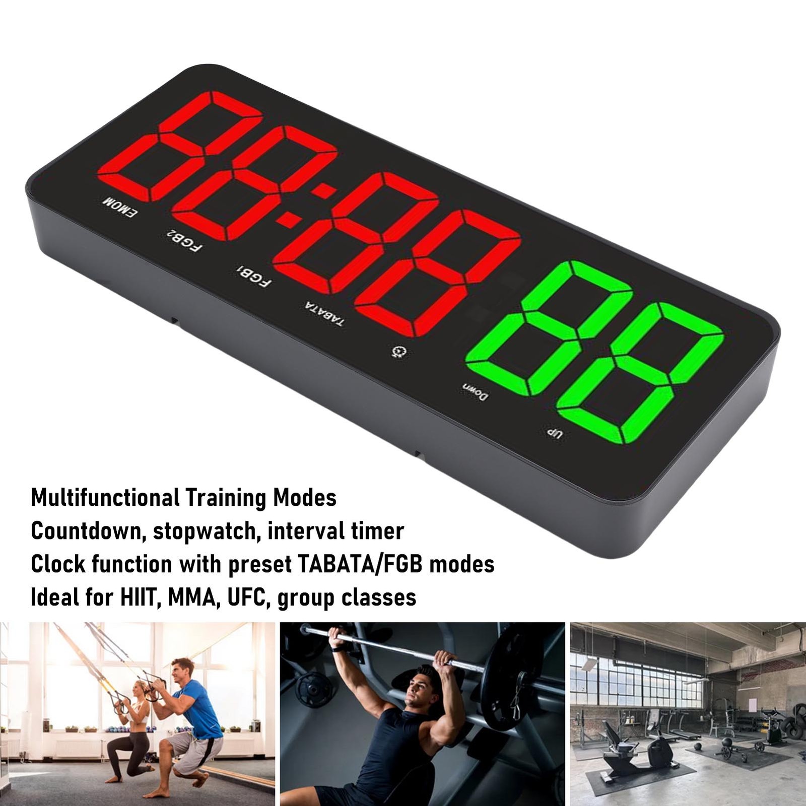 Interval Fitness Timer Versatile With Remote Control For Gyms Easy To Use