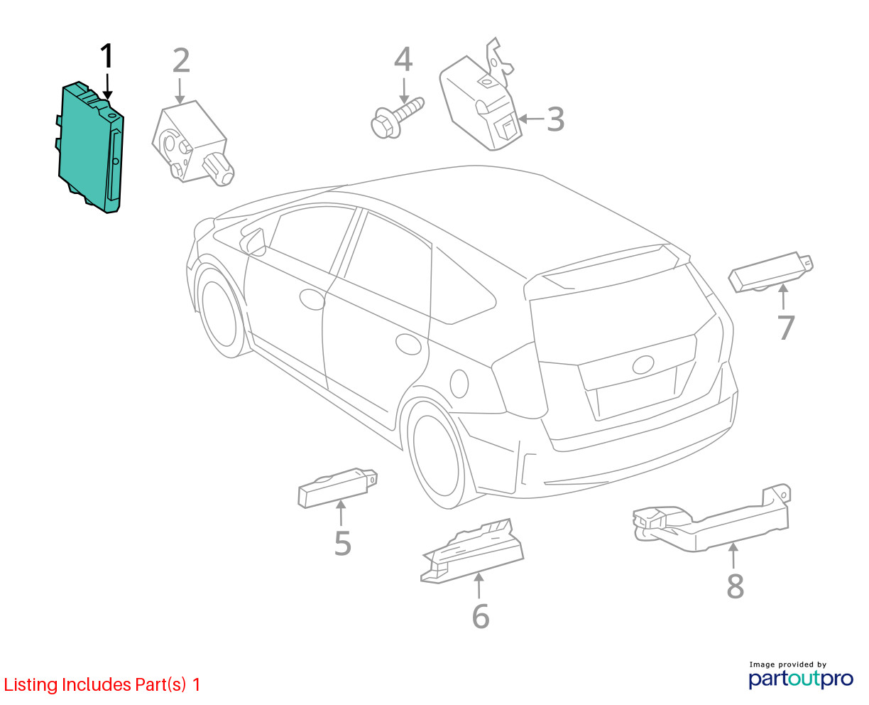 2012-2015 TOYOTA PRIUS GENUINE KEYLESS IGNITION SMART KEY CONTROL MODULE OEM