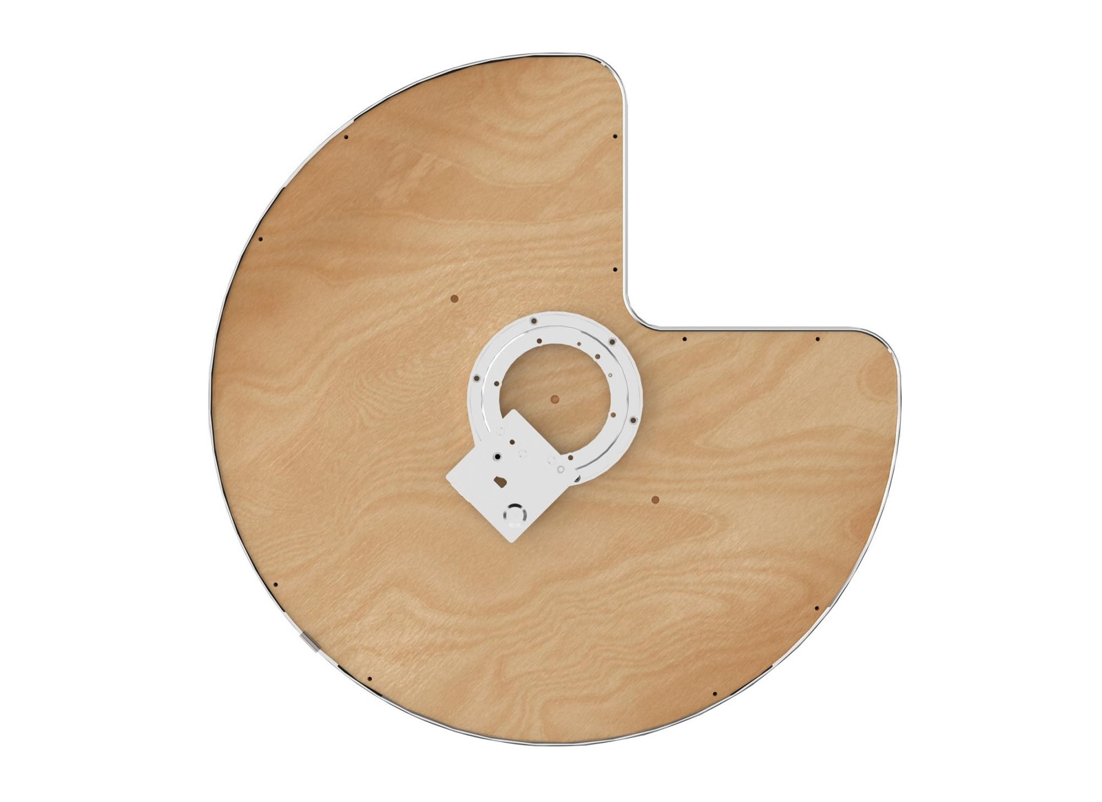 REVASHELF 28" Maple Solid Bottom KidneyShaped Lazy Susan for Corner Base