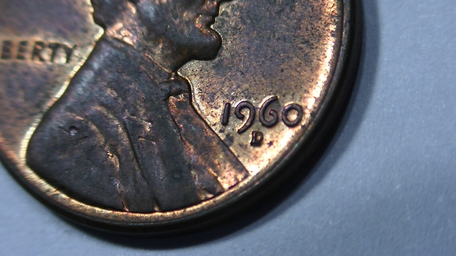 1960 D DENVER DOUBLE DD MINT MARK ERROR LINCOLN MEMORIAL PENNY CENT BOLD NICE!