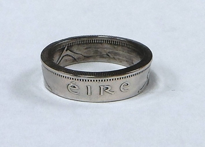 "Sealed" Ireland Ring hand made from Irish 1 SHILLING