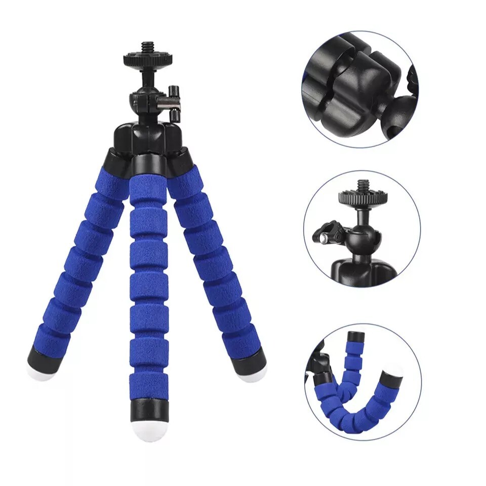 Tripod Stand Mini Octopus Small Adjustable Suitable For Phone Camera-BLUE