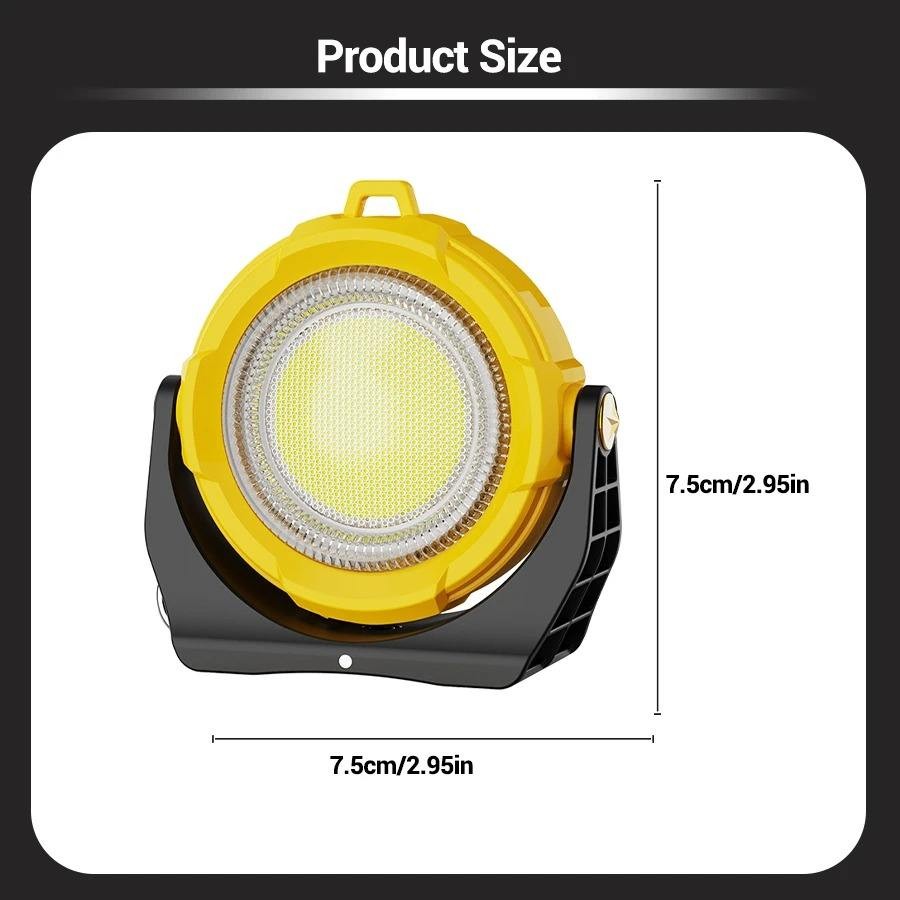 Portable LED Solar Work Light USB Rechargeable Emergency Worklight Security Lamp