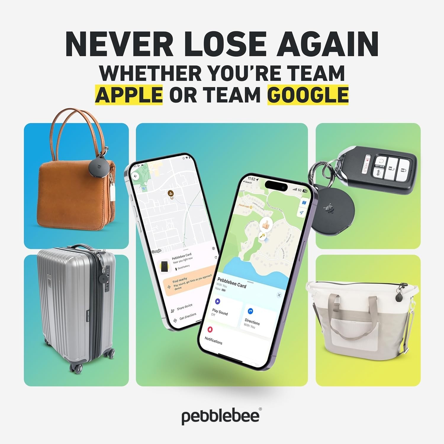 Pebblebee Clip Universal - Rechargeable Mini Item Tracker | Alternative to Ai...