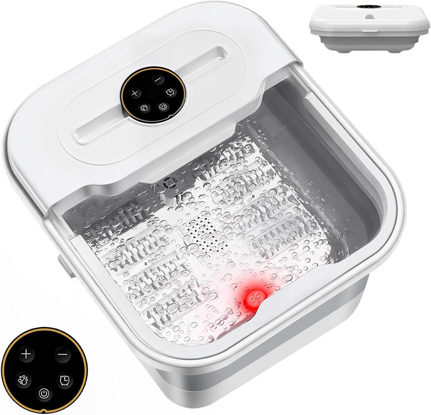 Pedicure Foot Spa, Foot Spa Bath Massager with Heat, Collapsible Bath Soak Tub,