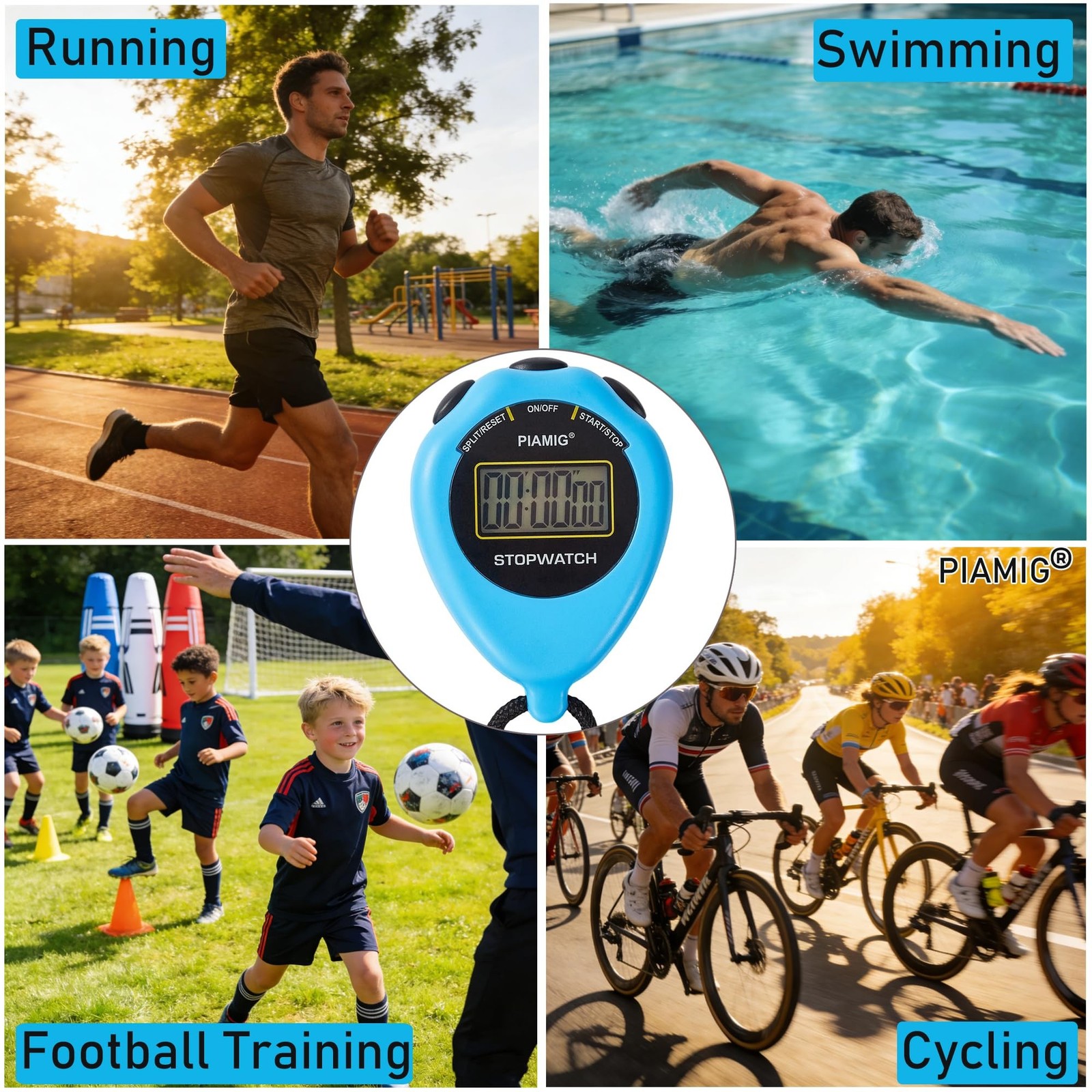 Simple Stopwatch Sport Timer Only Stopwatch Mode, 2 Pack Large Display Digita...