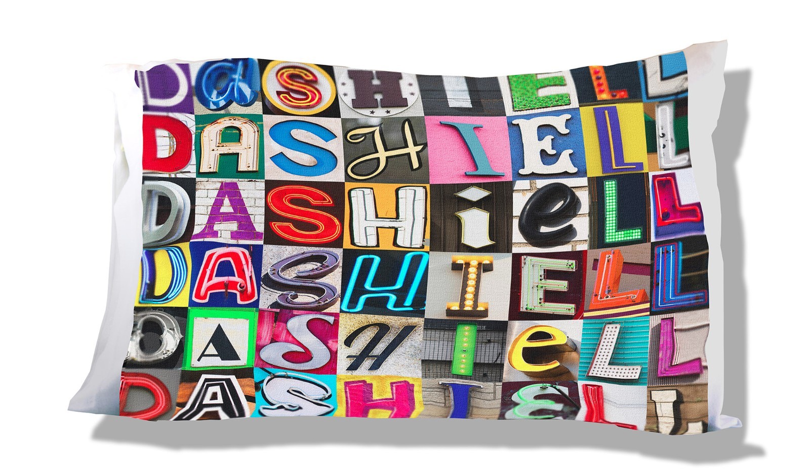 DASHIELL Personalized Pillowcase featuring photos of sign letters