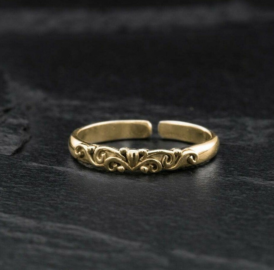 Ladies Toe Ring Solid Metal 925 Sterling Silver 14k Yellow Gold Plated