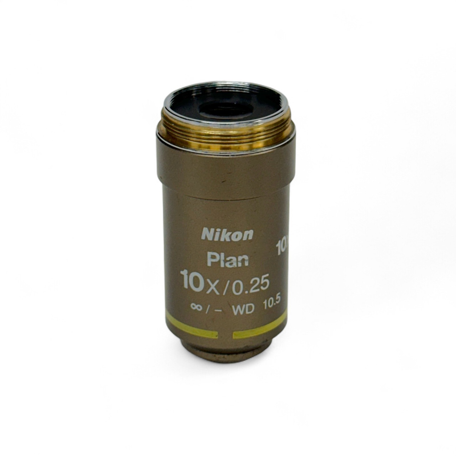 Nikon Plan 10x / 0.25 Microscope Objective Lens Infinity/- WD 10.5 - Made Japan