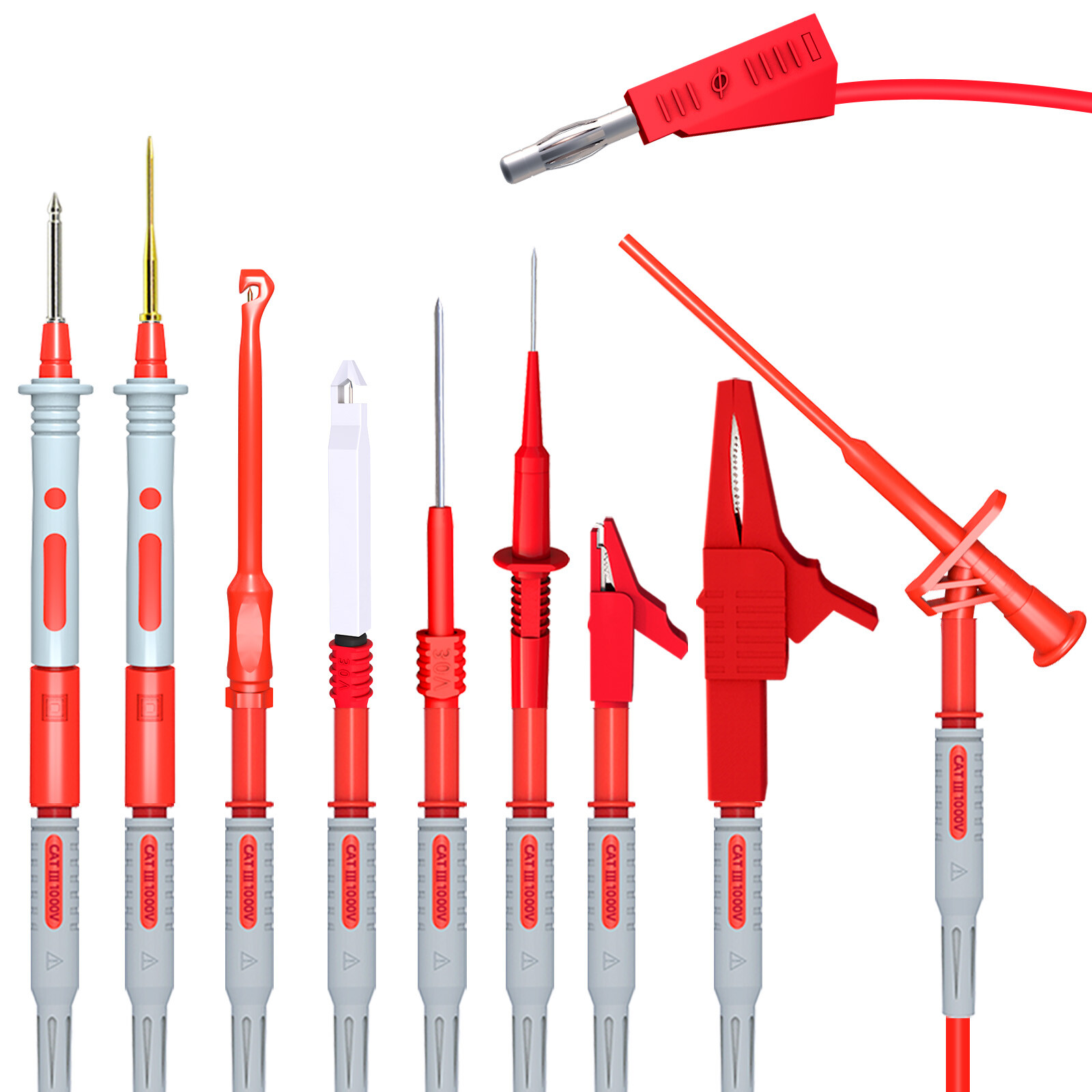 Multimeter Test Leads Kit with Wire-Piercing Probe Alligator Clip Mini Grabber