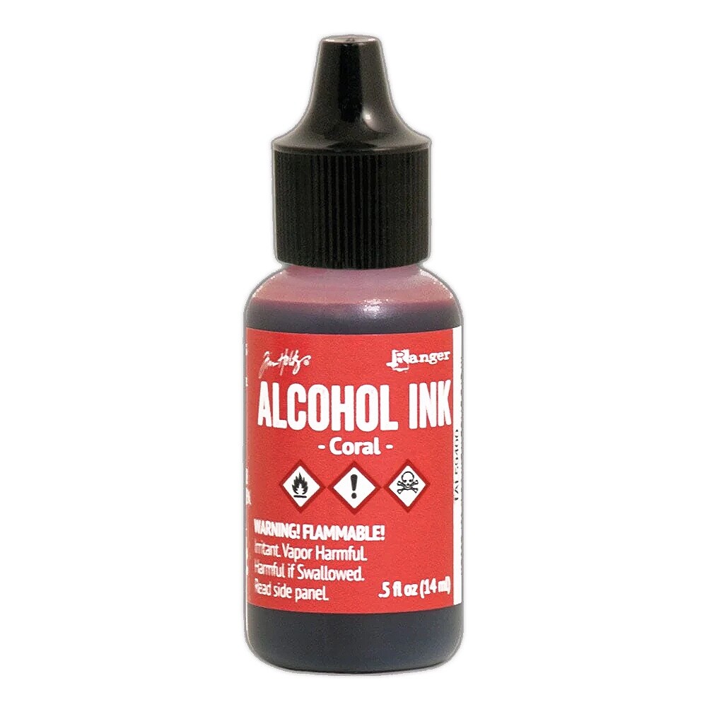 Ranger, Tim Holtz, Alcohol Ink, Coral Alcohol Ink, .5 fl oz, Pink Ink