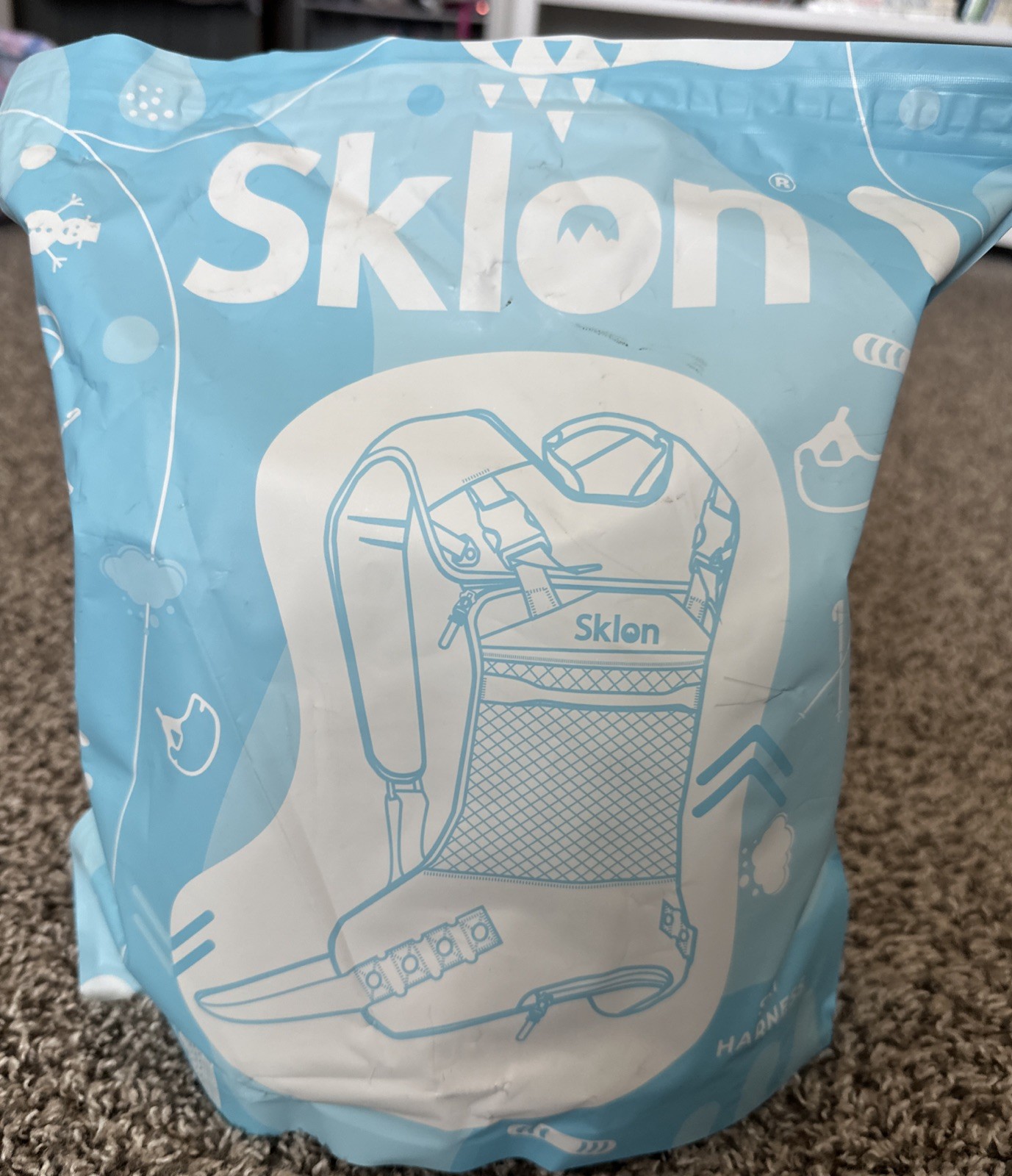 Sklon Kids' Ski Snowboard Training Harness/Leash Style Snowflake Pink and Gray